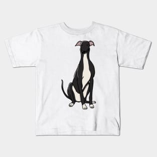 Cute Blue And White Greyhound Kids T-Shirt